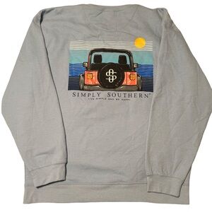 Simply Southern Light Blue Cotton Sweatshirt